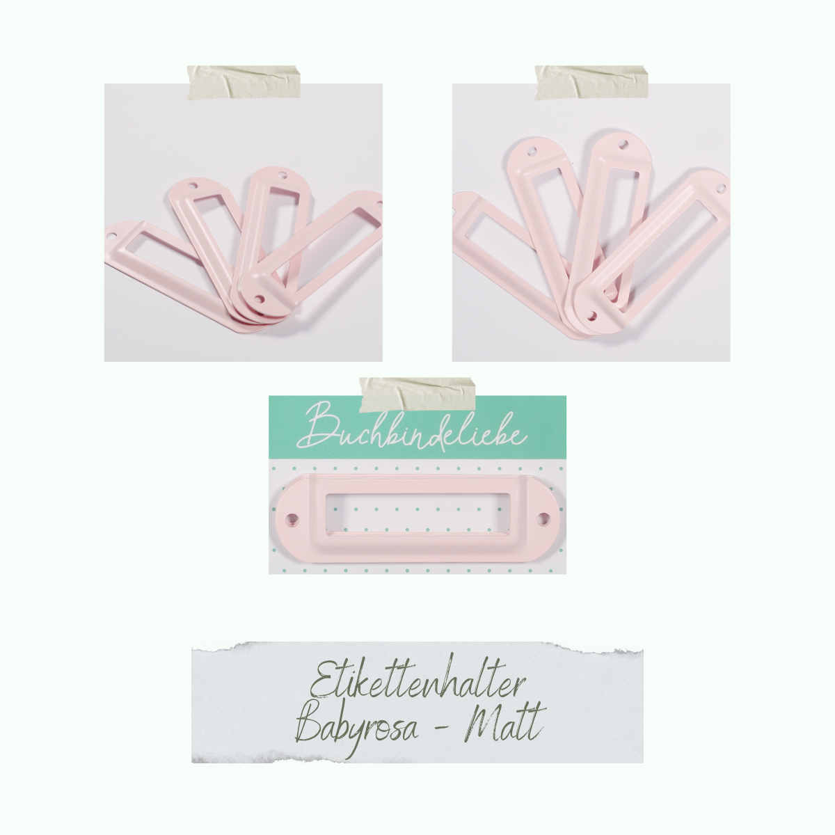 CD-BUM-029_Etikettenhalter-Babyrosa-Matt Etikettenhalter - Babyrosa - Matt - Buchbindeliebe