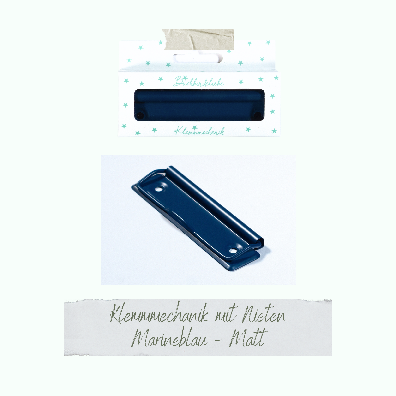 Klemmmechaniken - Marineblau - Matt - Buchbindeliebe - 3 Stück inkl. Nieten Klemmmechaniken - Marineblau - Matt - Buchbindeliebe - 3 Stück inkl. Nieten