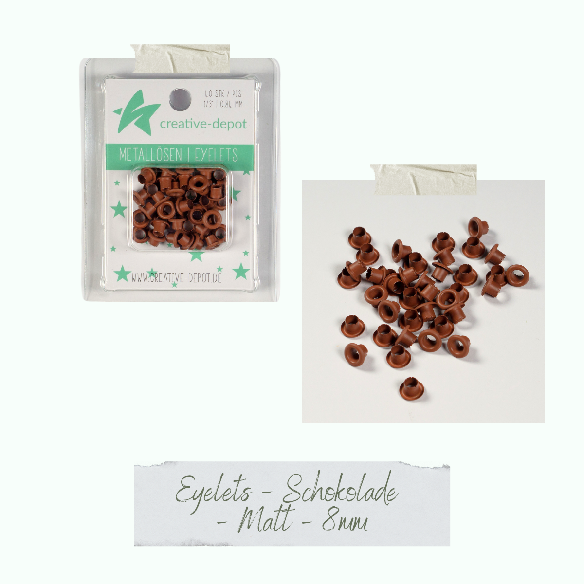 CD-EY-126_Eyelets-Schokolade-Matt-8mm Eyelets - Schokolade - Matt - 8 mm