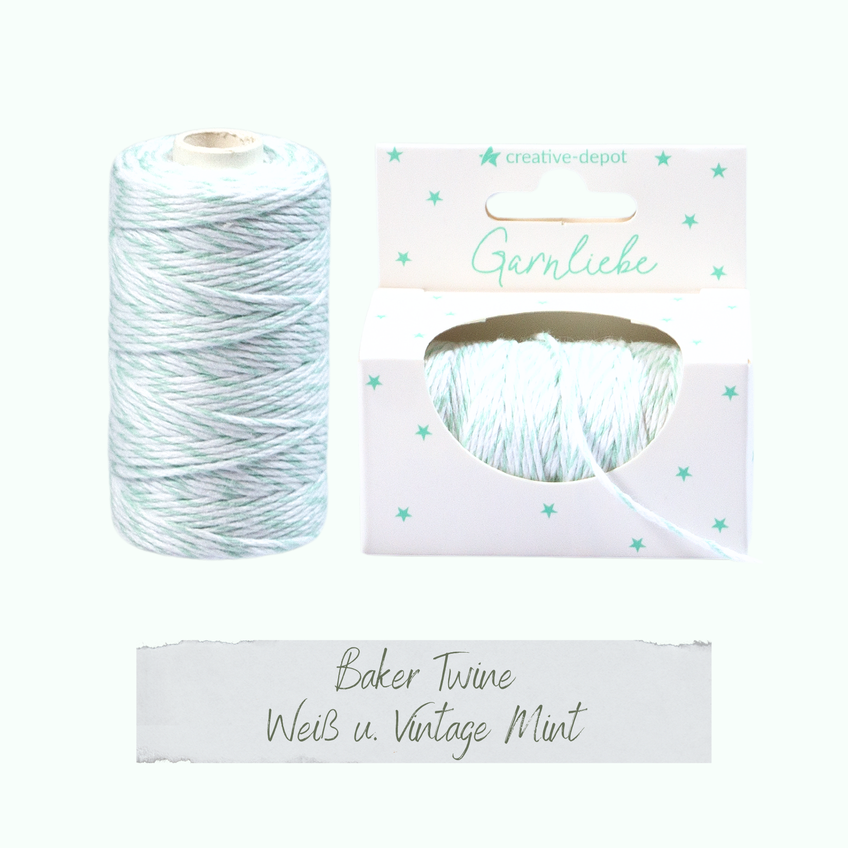 Baker Twine - Weiß & Vintage-Mint - Garnliebe