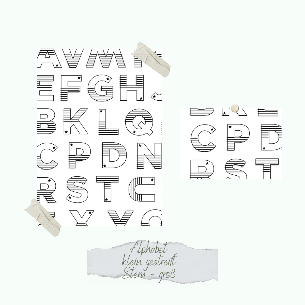 CD-St-865-Alphabet-klein-gestreift-Stern-gross Stempelset - Color me - Alphabet - klein gestreift - Stern - groß