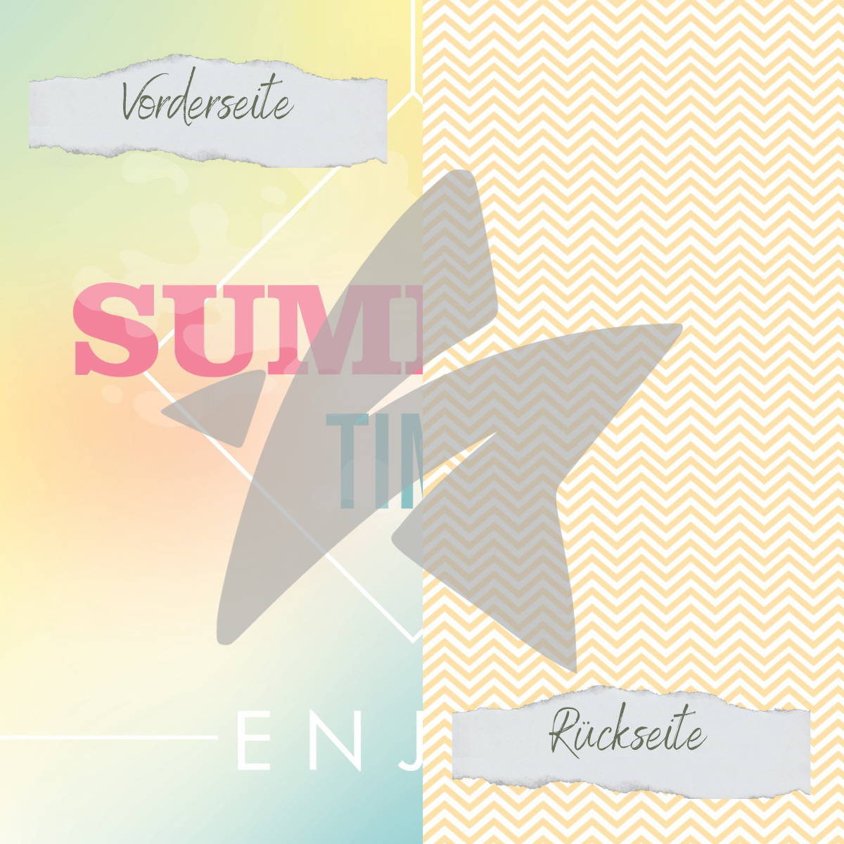 Designpapier - Sommerbrise - Summer Time - Beidseitig bedruckt