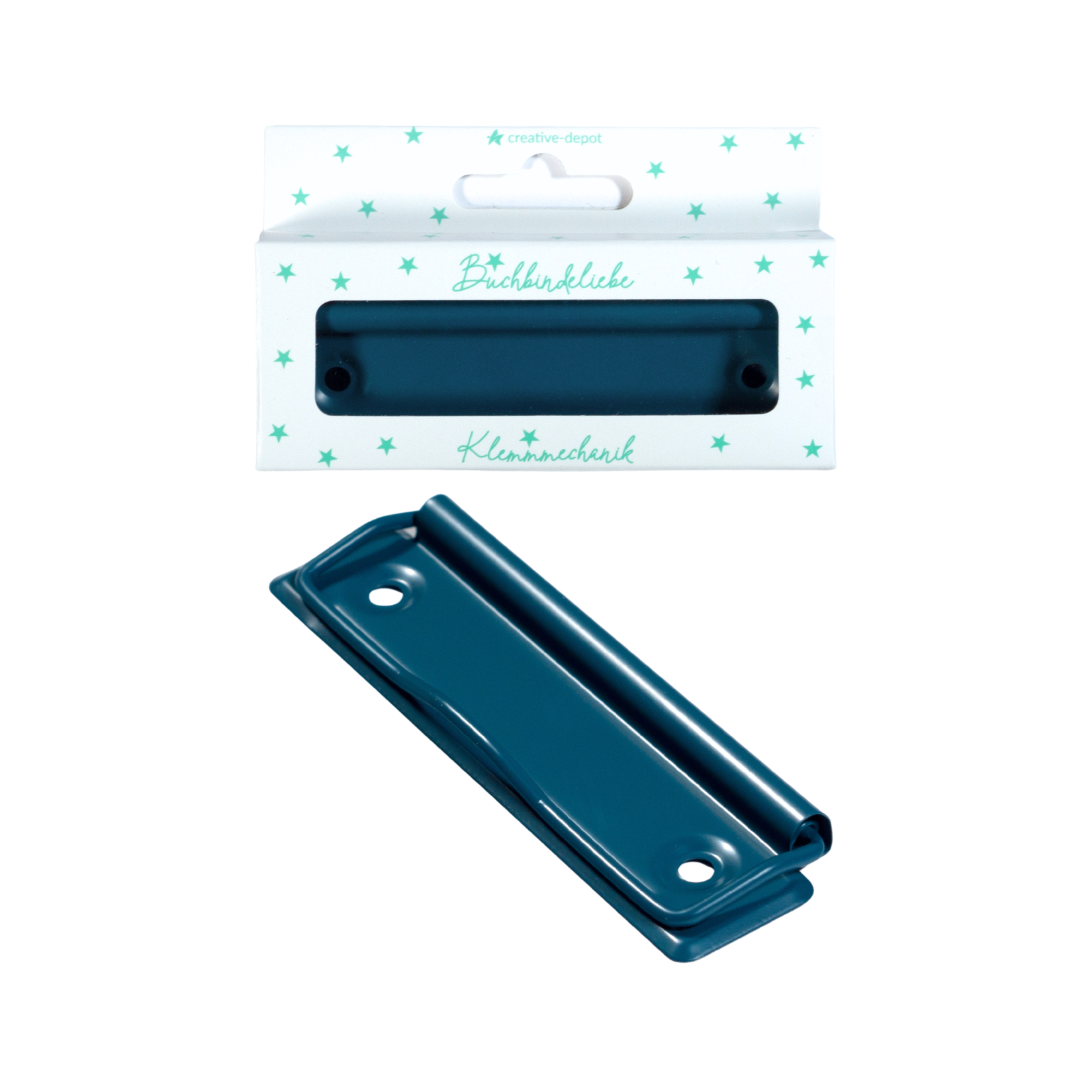 Klemmmechaniken - Pfauenblau - Matt - Buchbindeliebe - 3 Stück inkl. Nieten