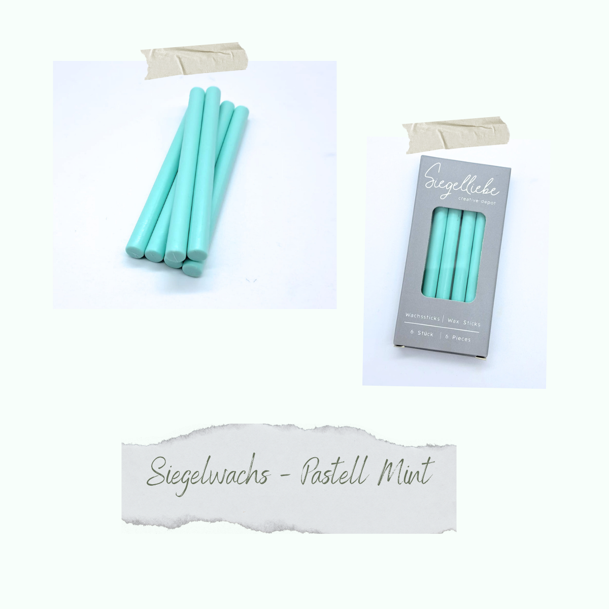 CD-SW-038 Barritas de cera - Pastell Mint - Siegelliebe
