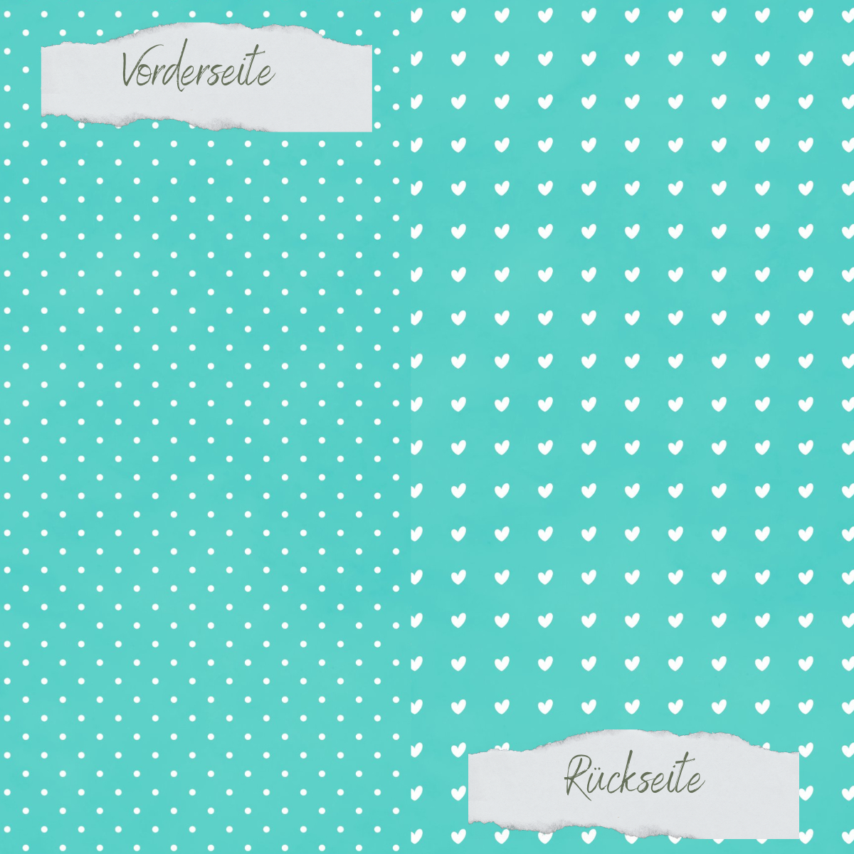 Designpapier - Basic - Sommertürkis - Pünktchen + Herzchen - Doppelseitig bedruckt Designpapier - Basic - Sommertürkis - Pünktchen + Herzchen - Doppelseitig bedruckt