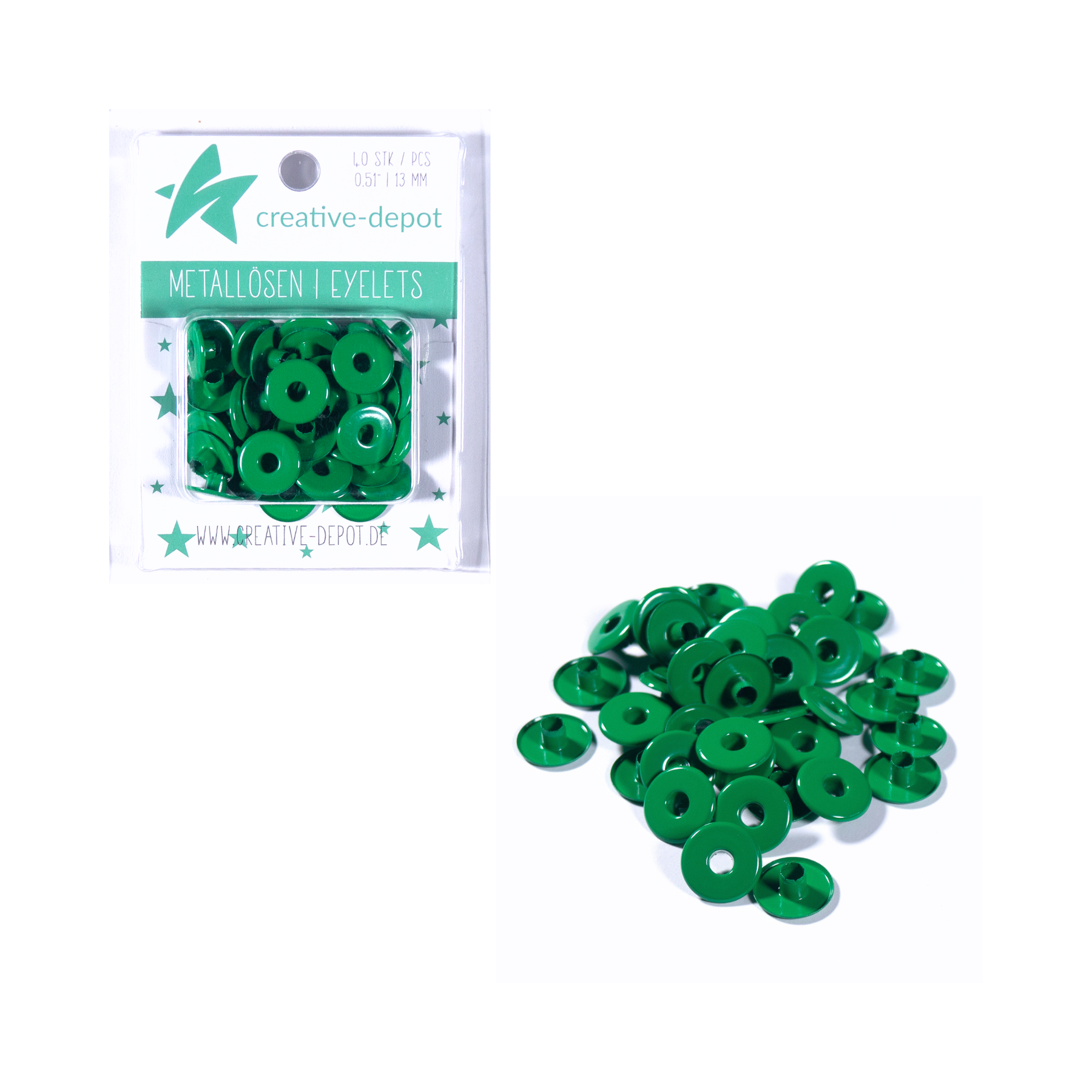 Largeur Eyelets - Trèfle vert - 13mm