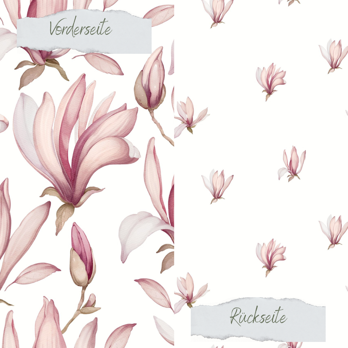 Designpapier - Magnolienblüten - Doppelseitig bedruckt