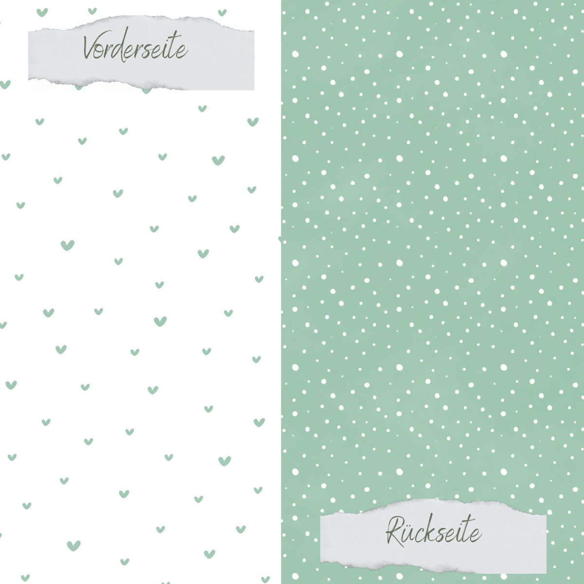 Papel de diseño - Basic - Eukalyptus - Doodle Herzen + Sprenkel - Doppelseitig bedruckt   Papel de diseño - Basic - Eukalyptus - Doodle Herzen + Sprenkel - Doppelseitig bedruckt