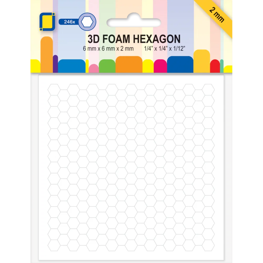 3D Foam Hexagon 6x6x2mm