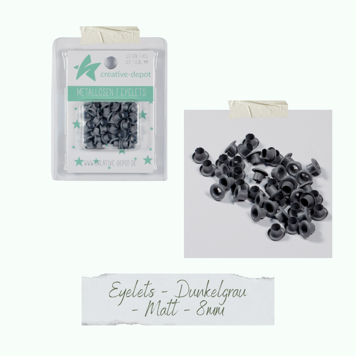 CD-EY-066_Eyelets-Dunkelgrau-Matt-8mm Eyelets - Dunkelgrau - Matt - 8 mm