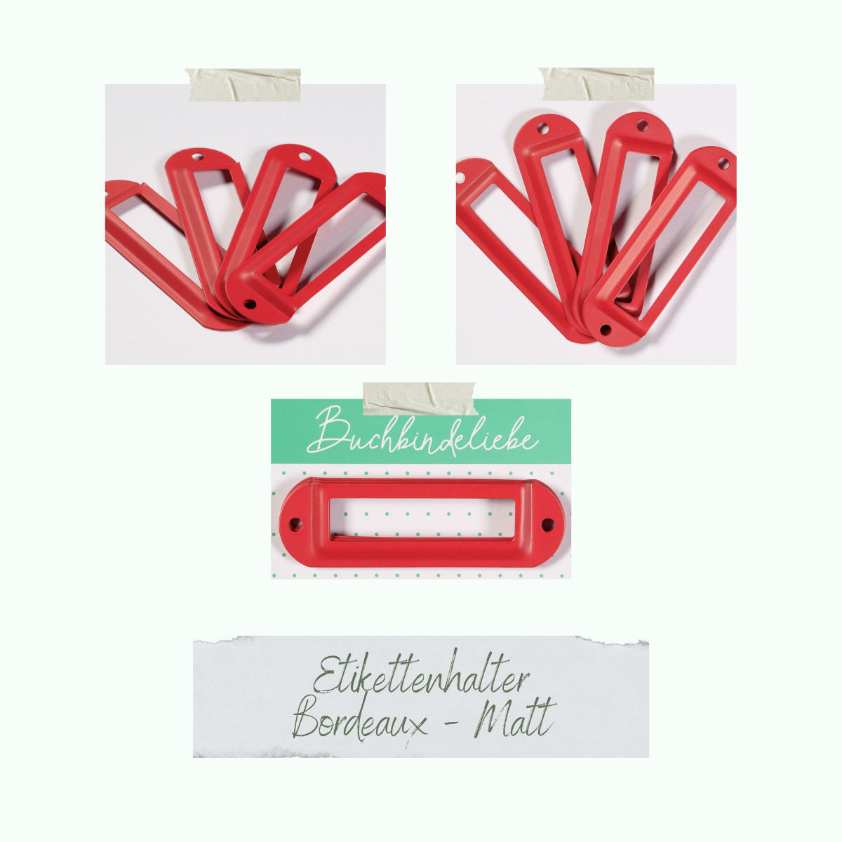 CD-BUM-081_Etikettenhalter-Bordeaux-Matt Etikettenhalter - Bordeaux - Matt - Buchbindeliebe