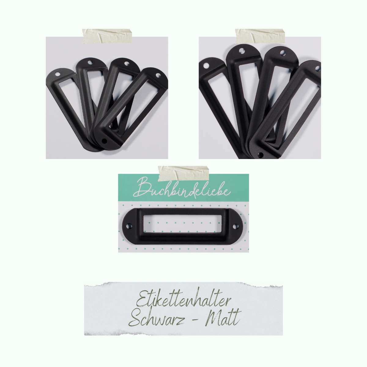 CD-BUM-017_Etikettenhalter-Schwarz-Matt Etikettenhalter - Schwarz - Matt - Buchbindeliebe