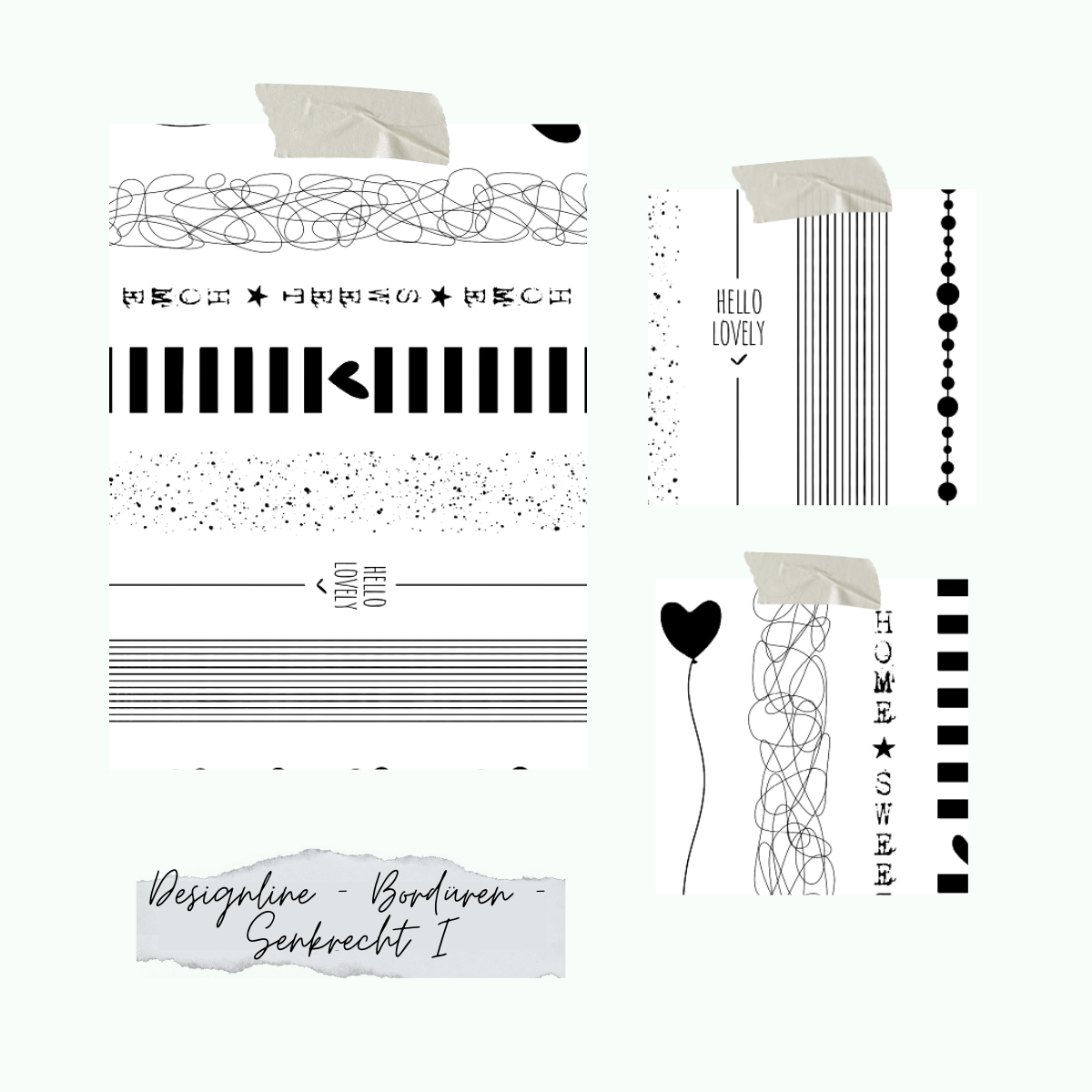Designline-Bord-ren-Senkrecht-I Set de tampons - Designline - Bordüren - Senkrecht I