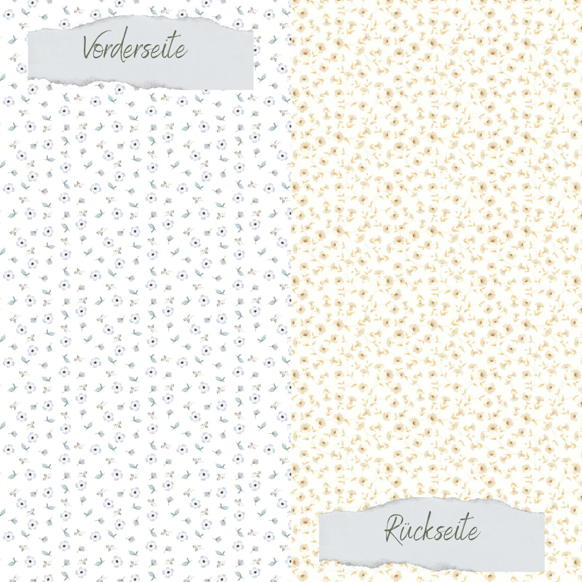 Designer paper – Blümchenuster – printed on both sides