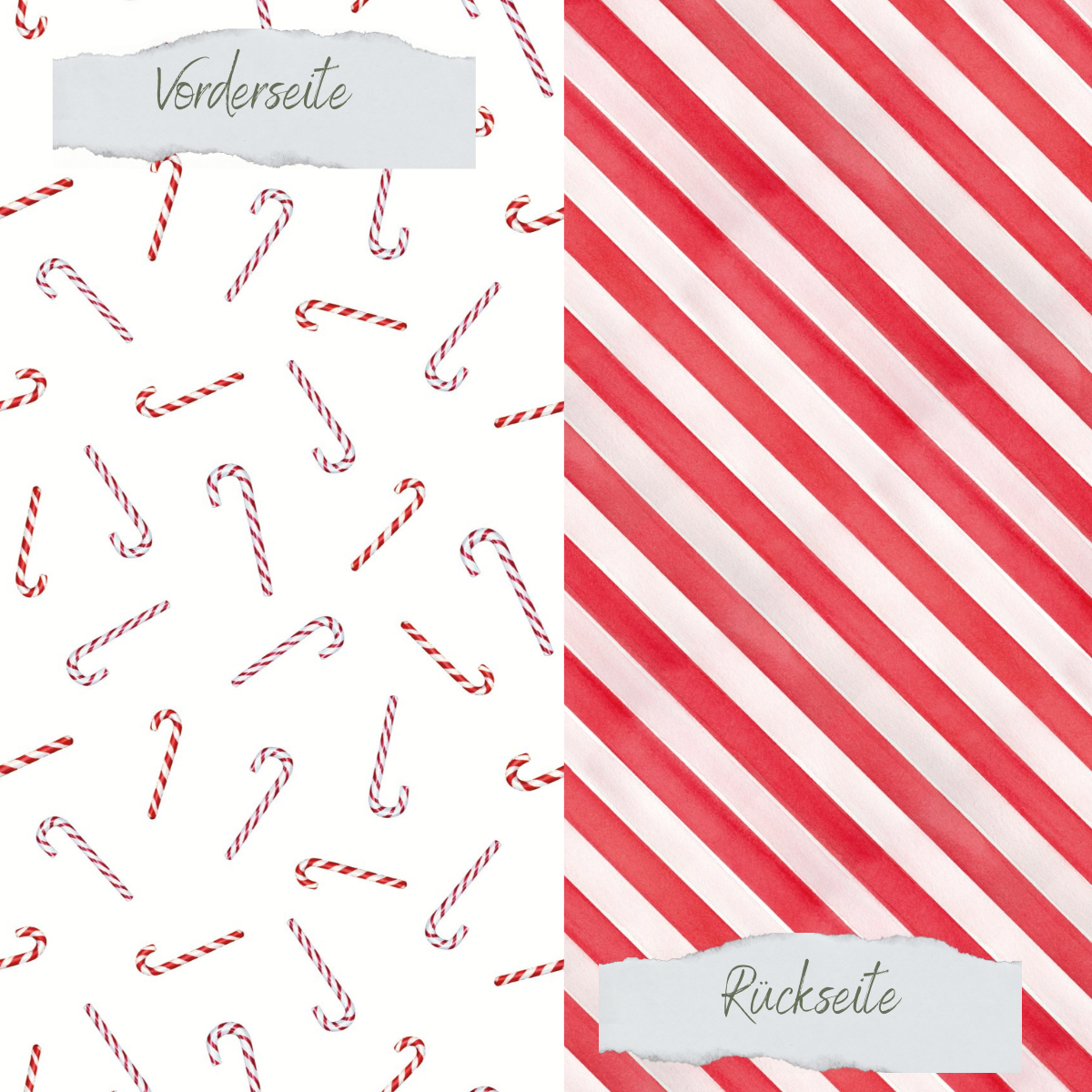 Papel de diseño - Zuckerstangen - Doppelseitig bedruckt Papel de diseño - Zuckerstangen - Doppelseitig bedruckt