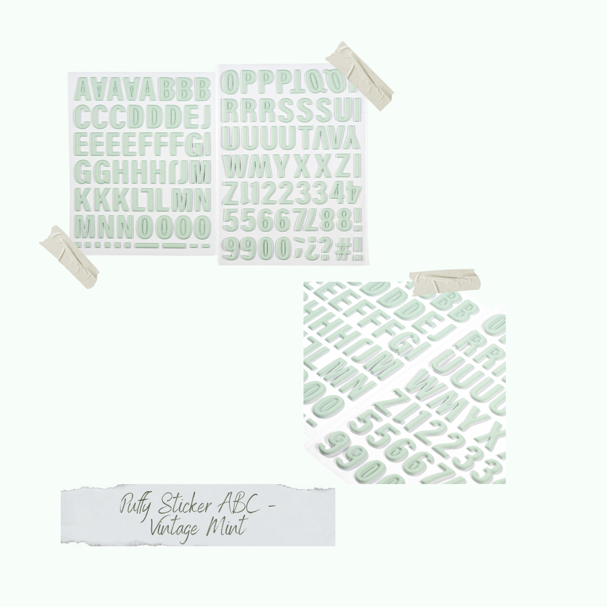Pegatina Puffy - ABC - Vintage Mint Pegatina Puffy - ABC - Vintage Mint