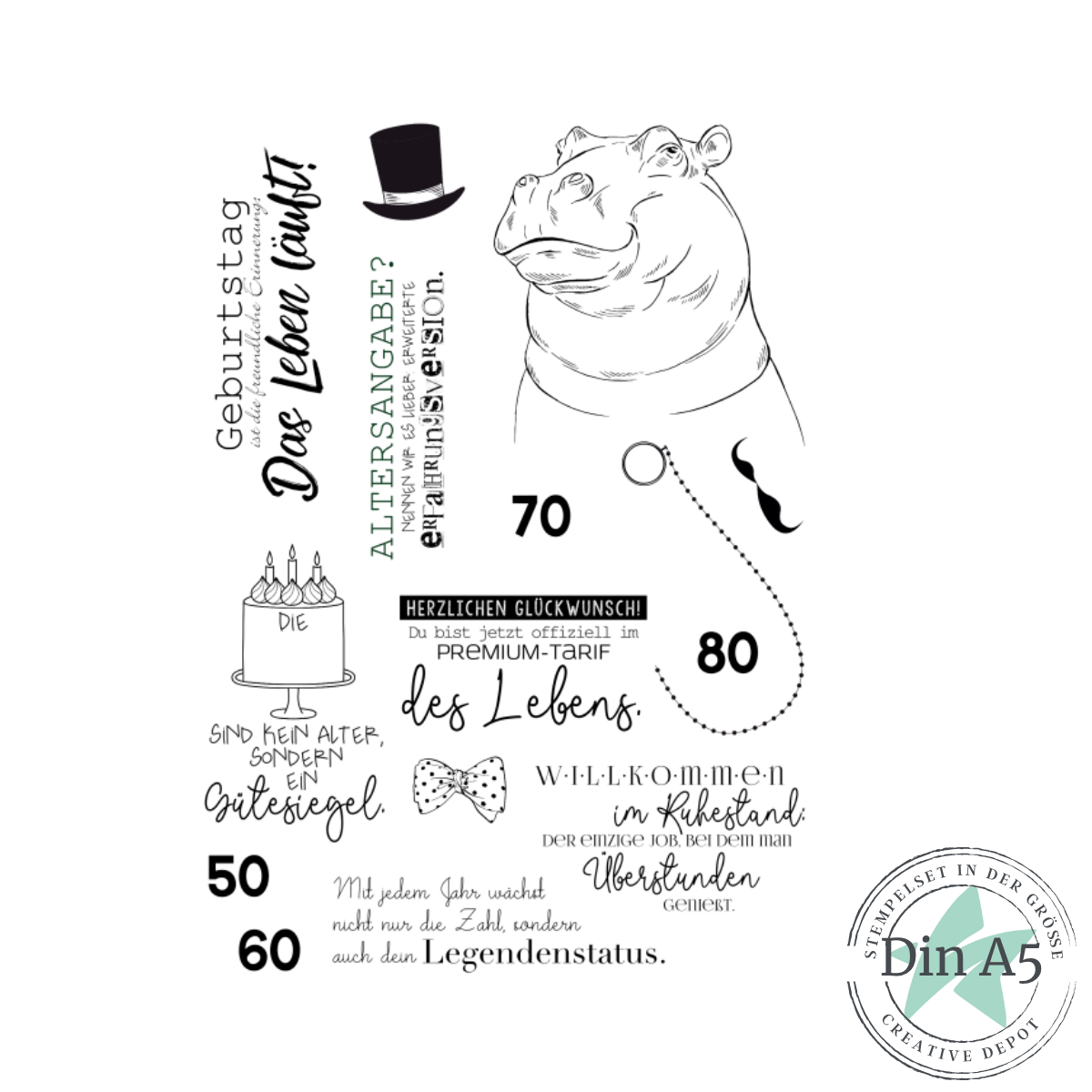 Stempelset - Nilpferd Nestor 