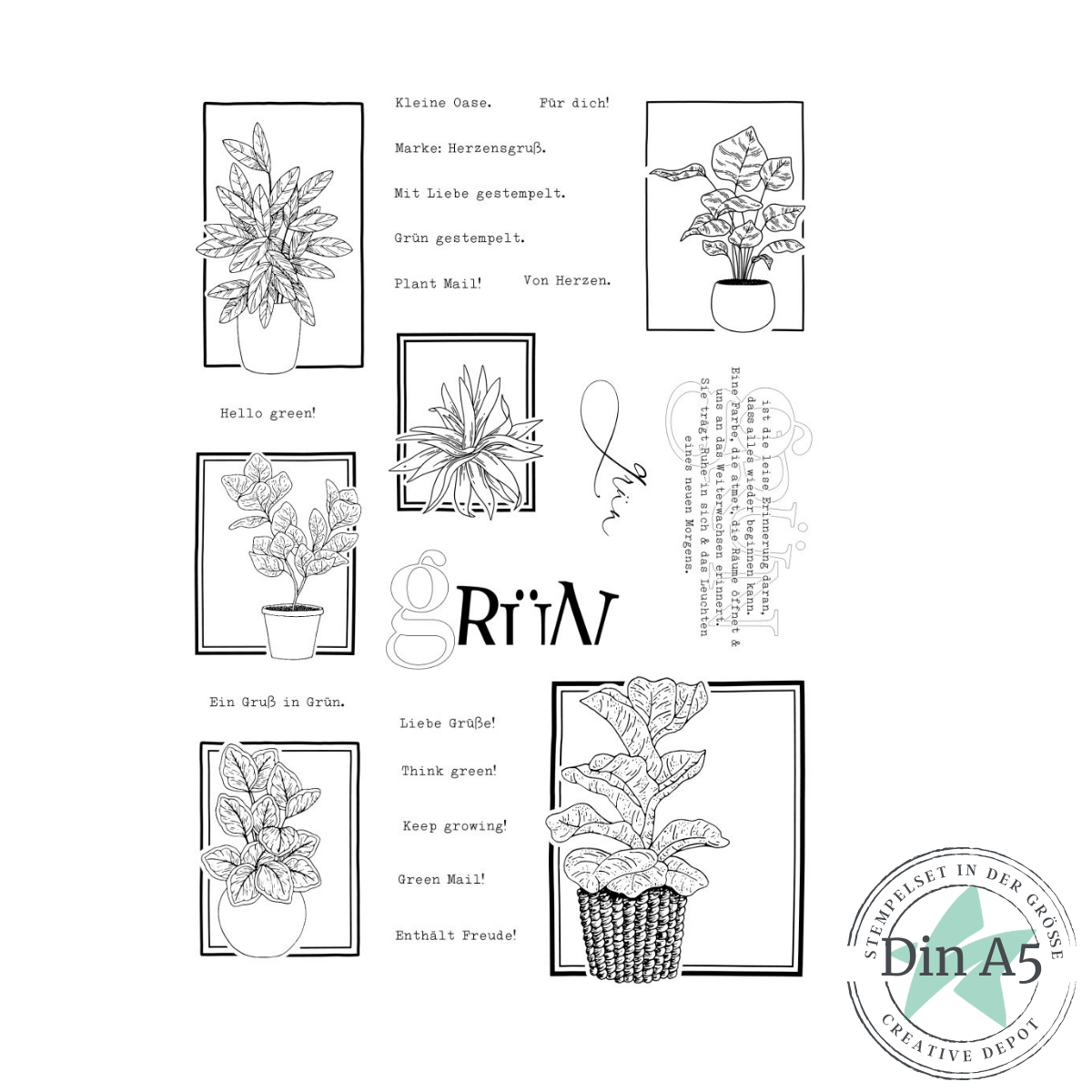 Stempelset - Grüne Grüße