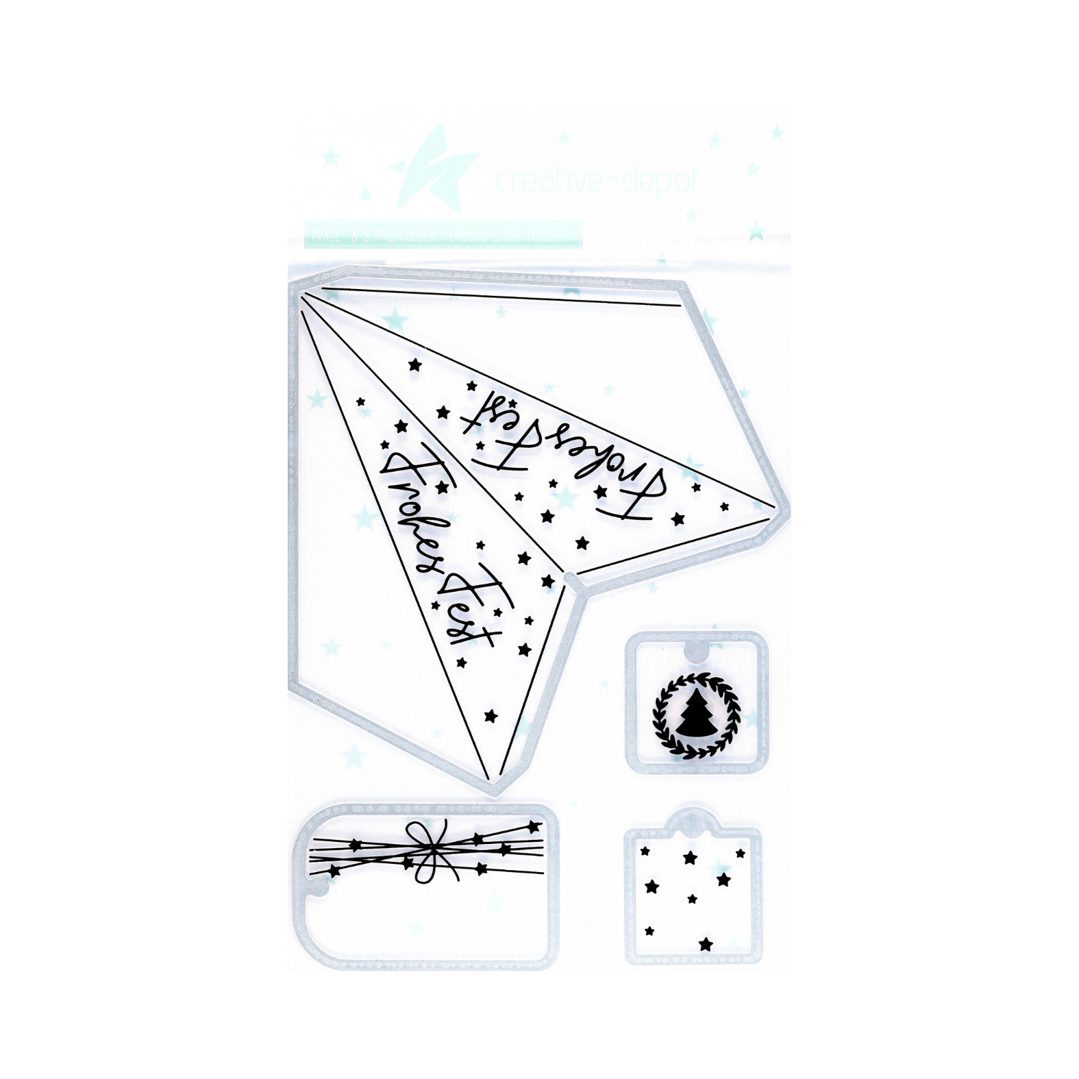Cut & Emboss Folder - Zusatz - Faltstern - 5 Zacken - 27cm II - A5 Format