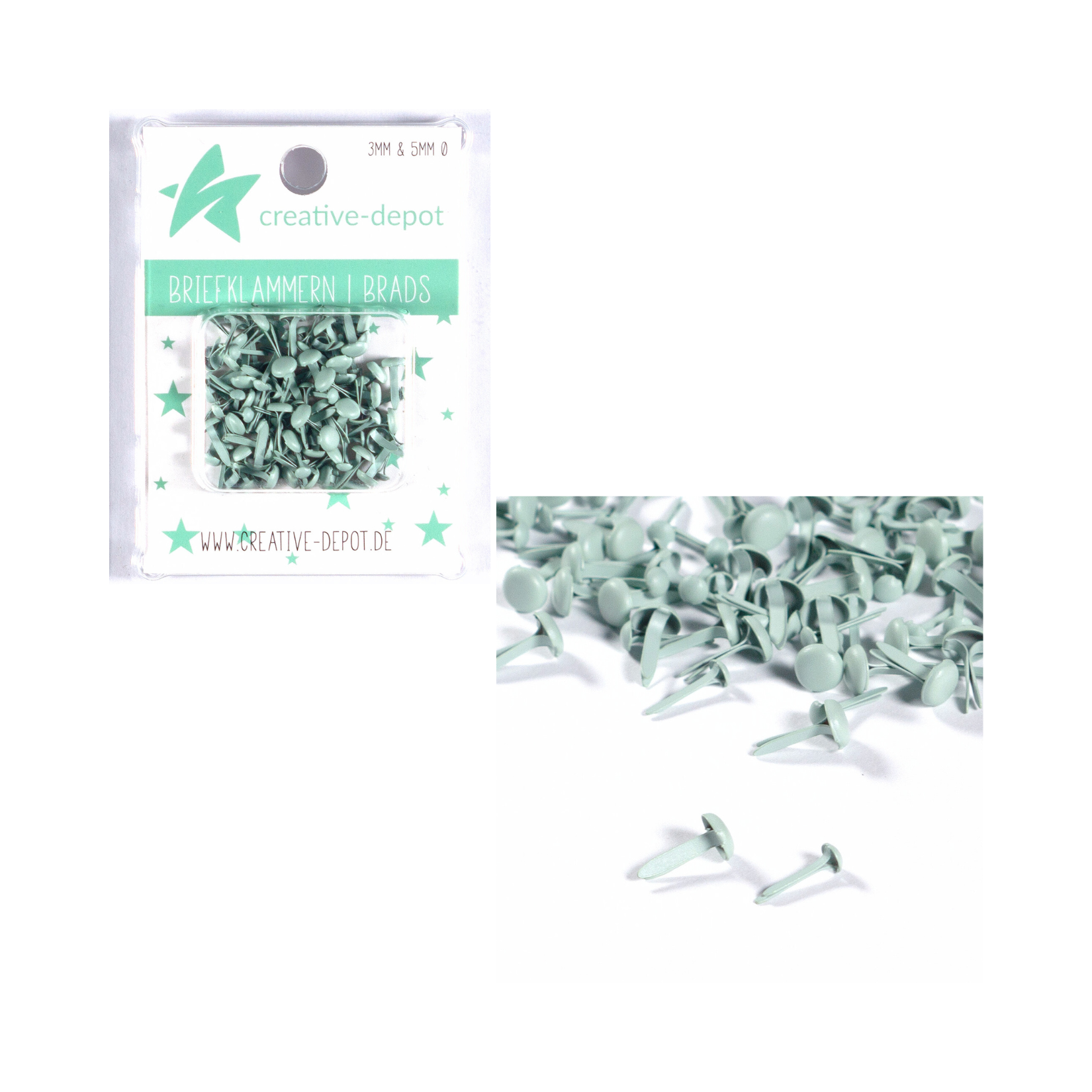 Brads - Vintage Mint - Matt - 100 Stück