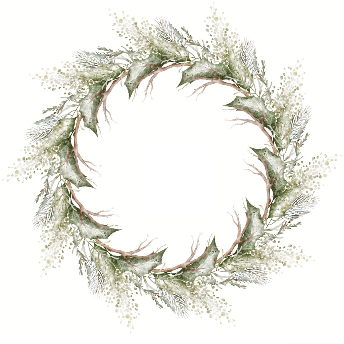 Papier décoratif - Couronne de sapin raffinée