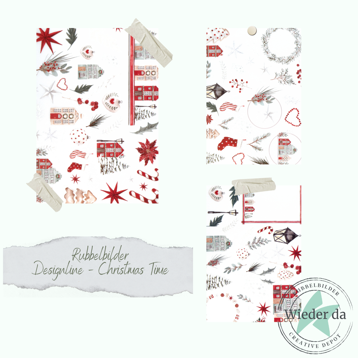 Rubbelbilder - Designline - Christmas Time - A5 - 3 Bögen Rubbelbilder - Designline - Christmas Time - A5 - 3 Bögen