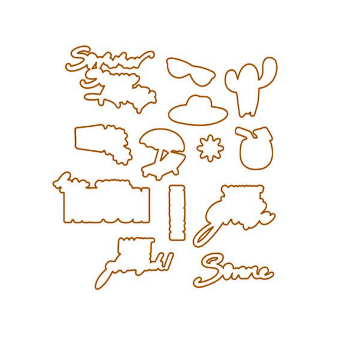 Die - Sommer Sonne Kaktus - Outline