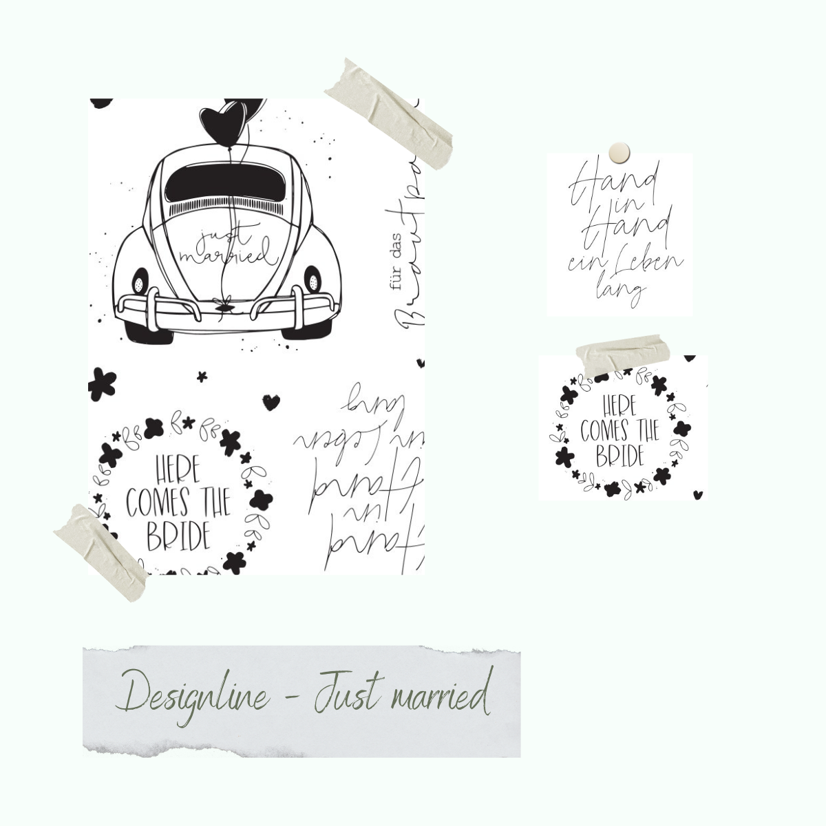 Stempelset - Designline - Just married