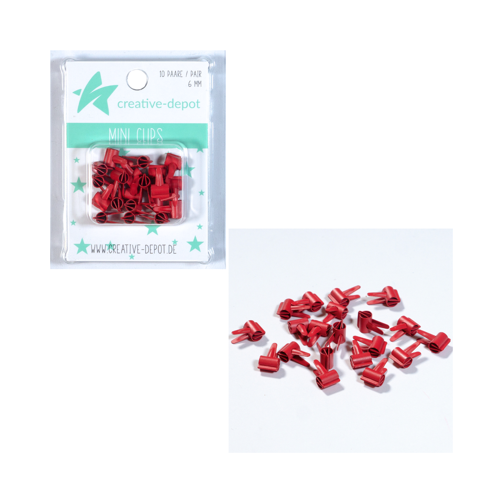 Mini Clip - Bordeaux - Matt - 20 Stück