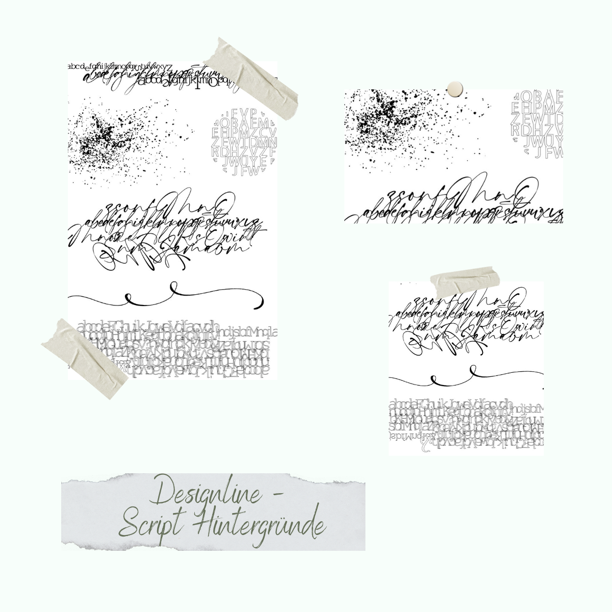 CD-Stt-1121-Designline-Script-Hintergr-nde Stempelset - Designline - Script Hintergründe