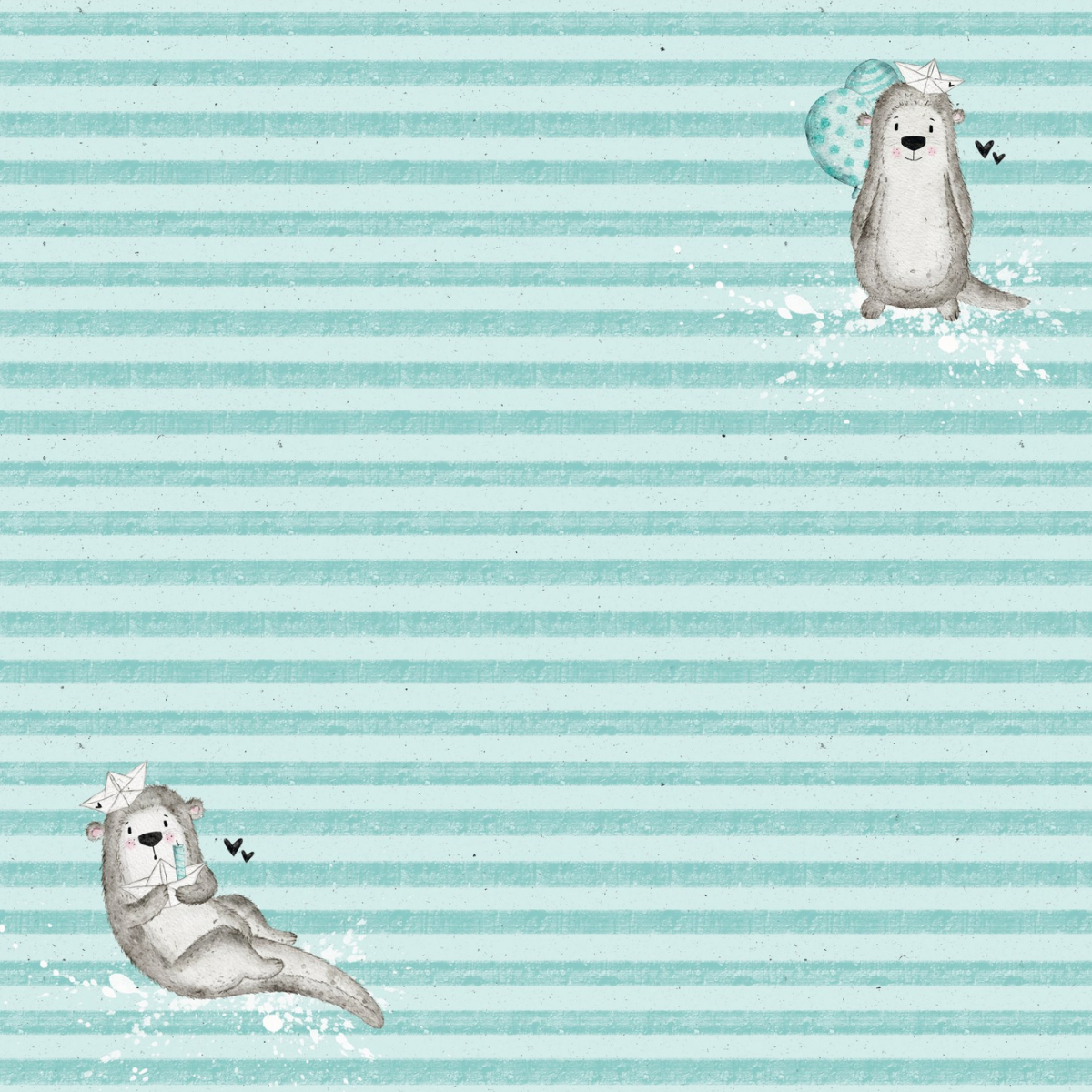 Design paper - Designline - Otterliebe - Streifen - Mint