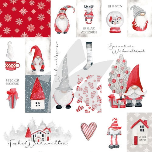 DP-510-Designline-Wichtel-K-rtchen Papier à dessin - Designline - Secret Santa - Cartes