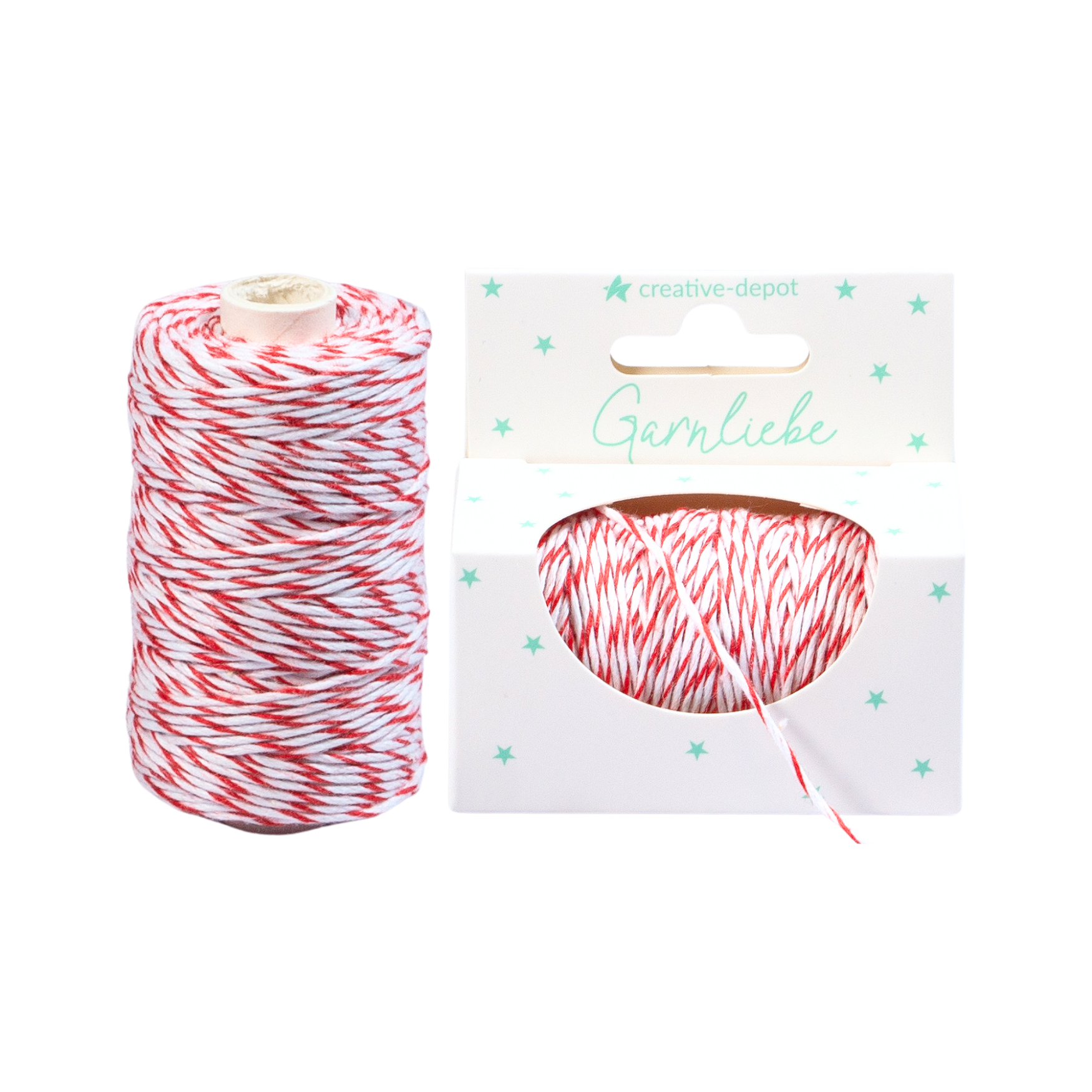 Baker Twine - Weiß & Weihnachtsrot - Garnliebe