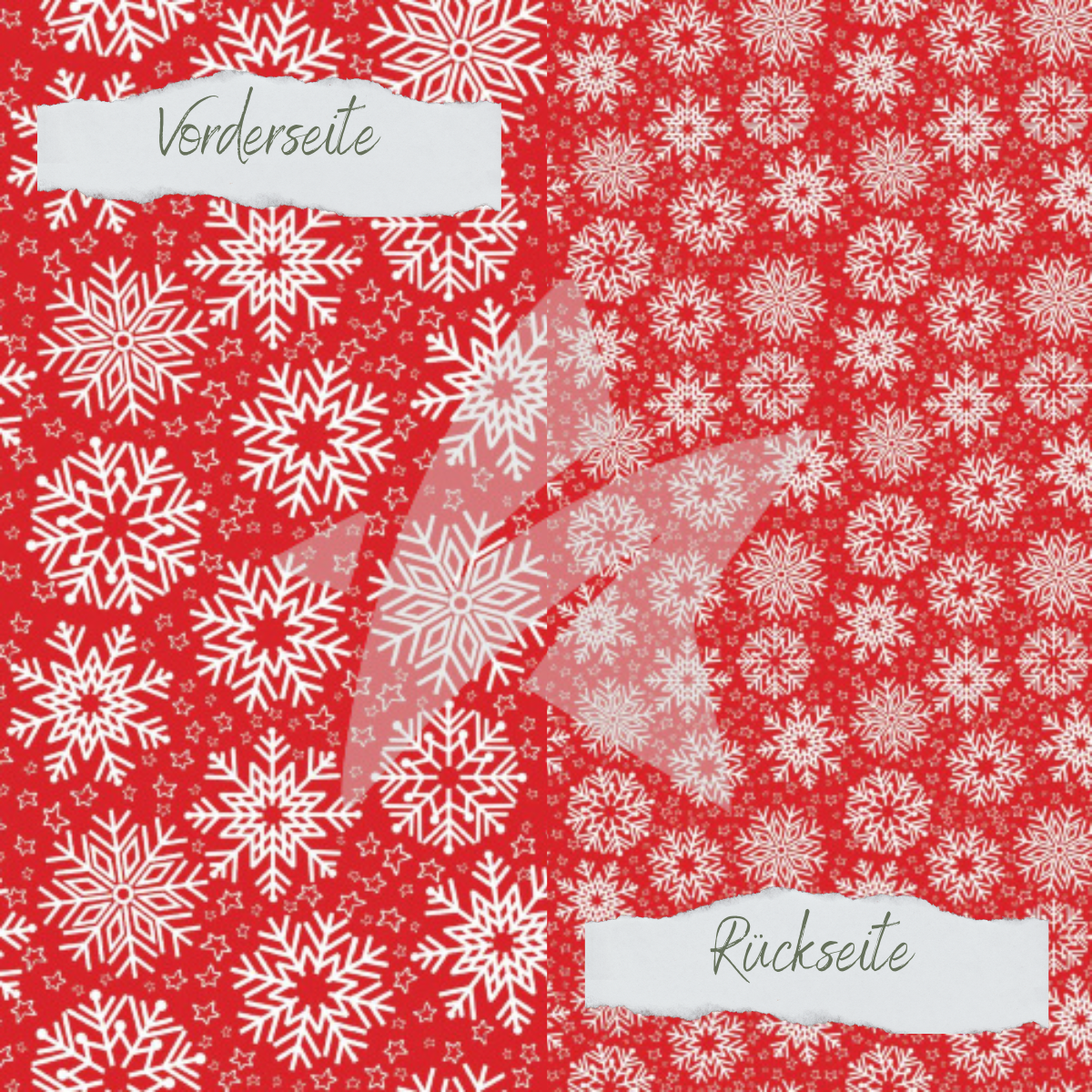 CD-DP-587-Designline-Schneeflocken-rot Papel de diseño - Designline - Copos de nieve - Rojo - Impreso por las dos caras