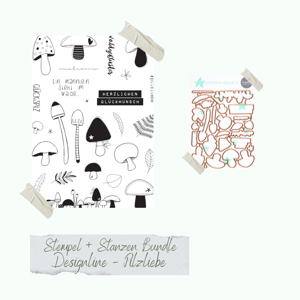 Bundle - Designline - Pilzliebe - Stempelset & Stanzen 