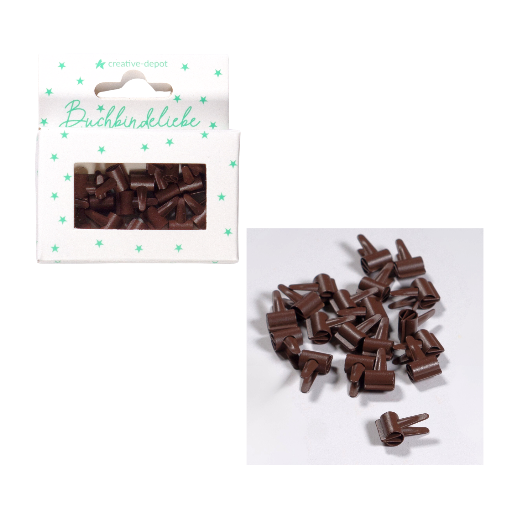 Mini Clip - Kaffee - Matt - 20 Stück