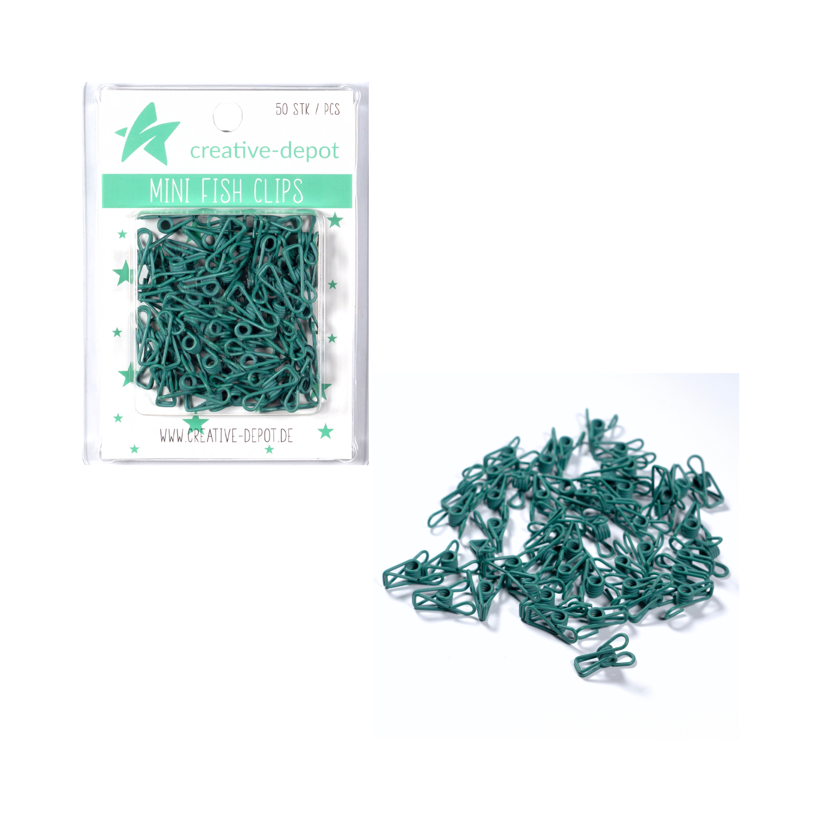Mini Fish Clip - Salbei - Matt - 50 Stück