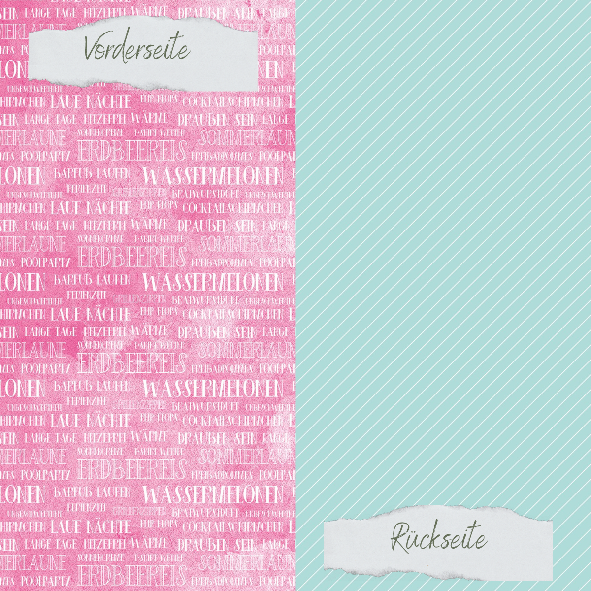 Papel de diseño - Scrapliebe - Sweet Summer - Rayas diagonales - Impreso por ambas caras
