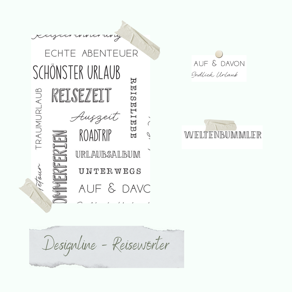 Stempelset - Designline - Reisewörter