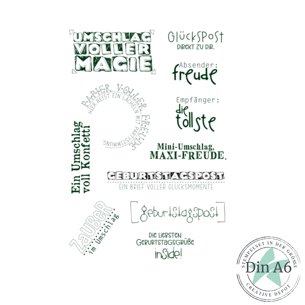 Stempelset - Geburtstagspost