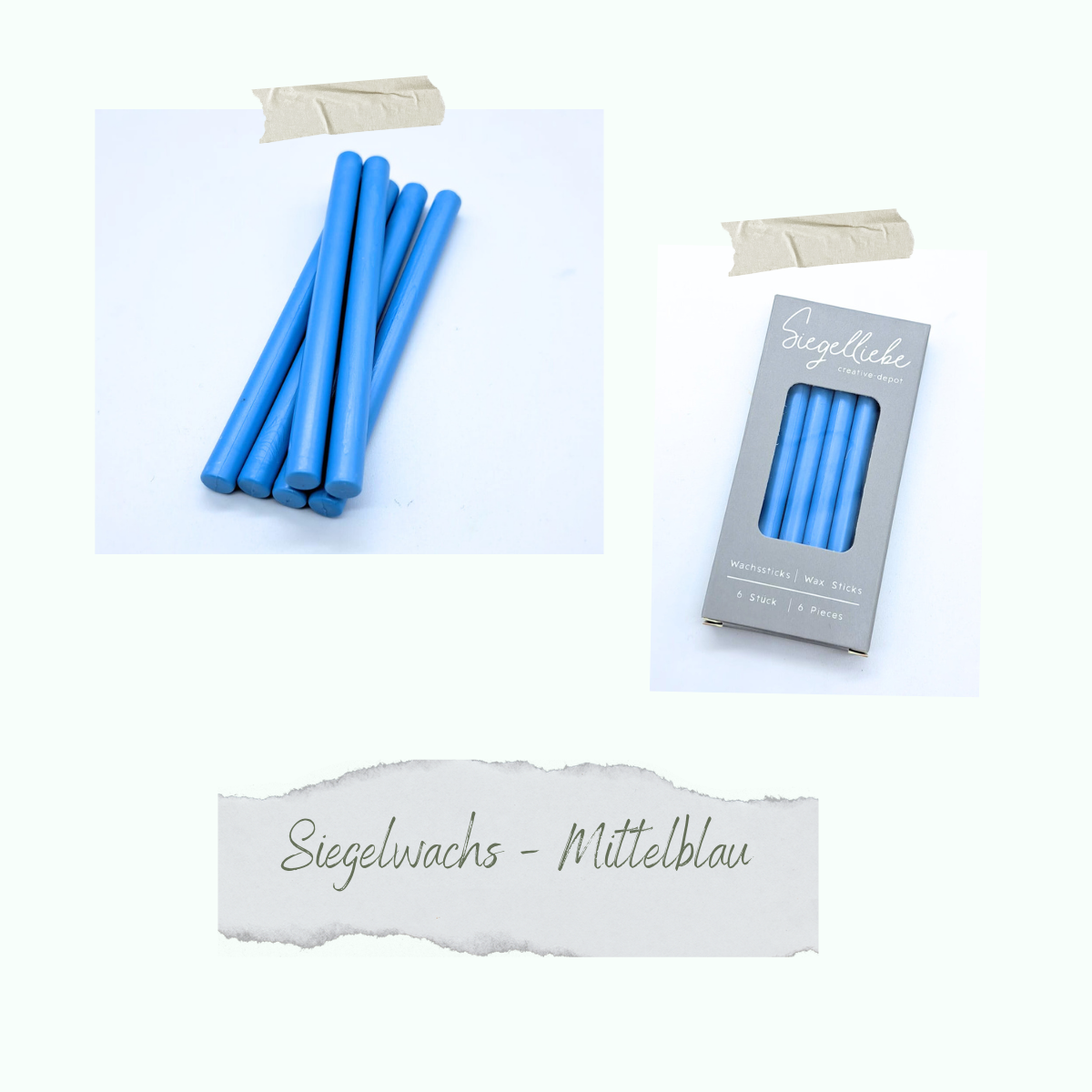 CD-SW-037 Barritas de cera - Mittelblau - Siegelliebe
