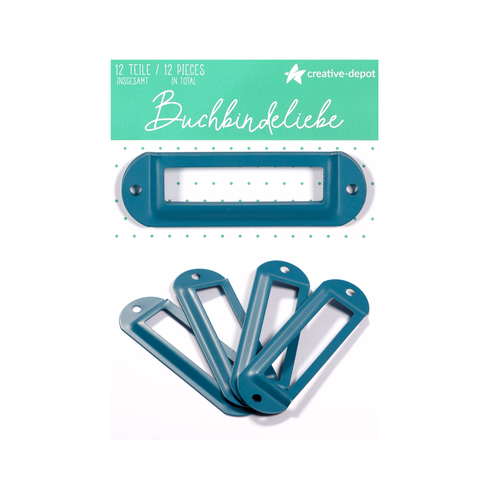 Etikettenhalter - Pfauenblau - Matt - Buchbindeliebe