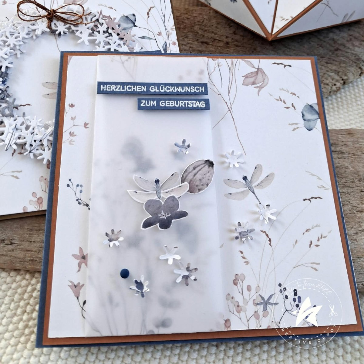 Papier décoratif - Automne bleu II - Imprimé recto-verso