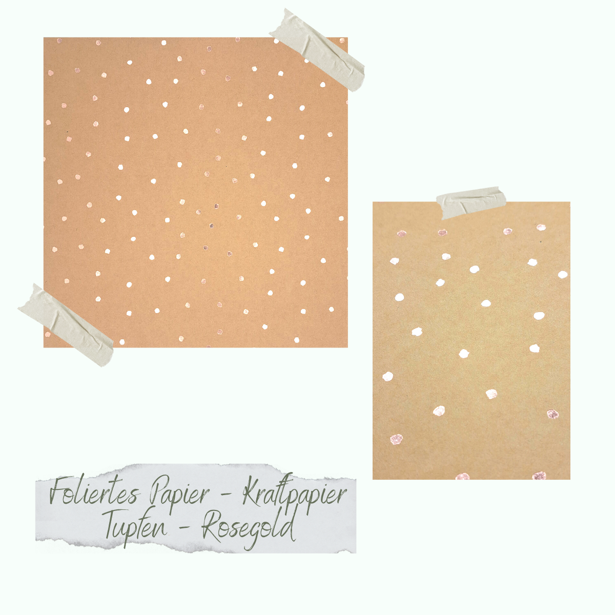 Foiled paper - Kraftpapier - Tupfen - Rosegold