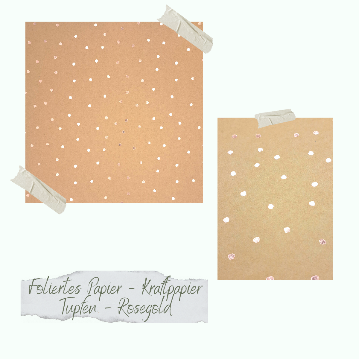 CD-DG-014 Papier plastifié - Kraftpapier - Tupfen - Rosegold