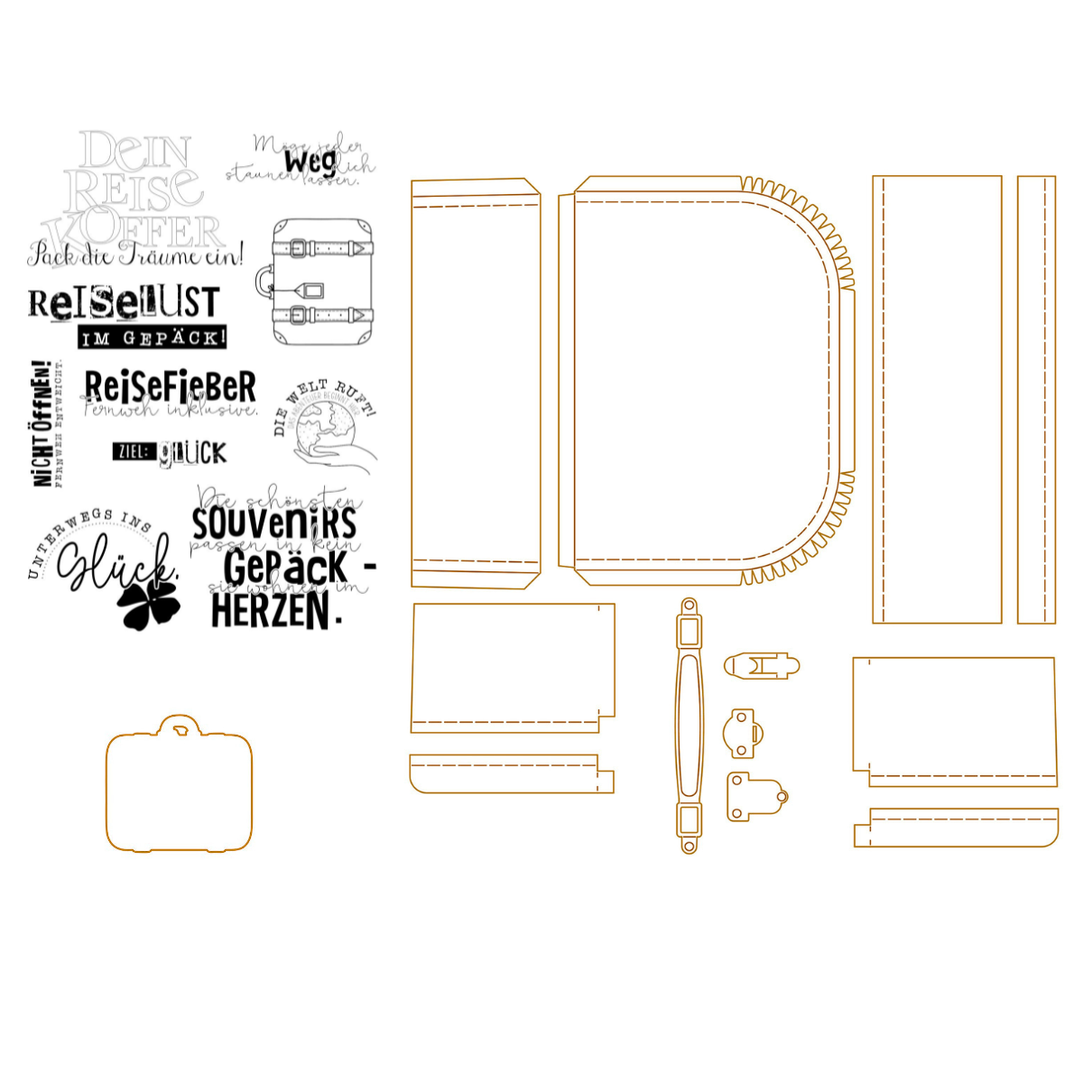 !!!Vorbestellung!!! Bundle - Retrokoffer mittel & Reisekoffer