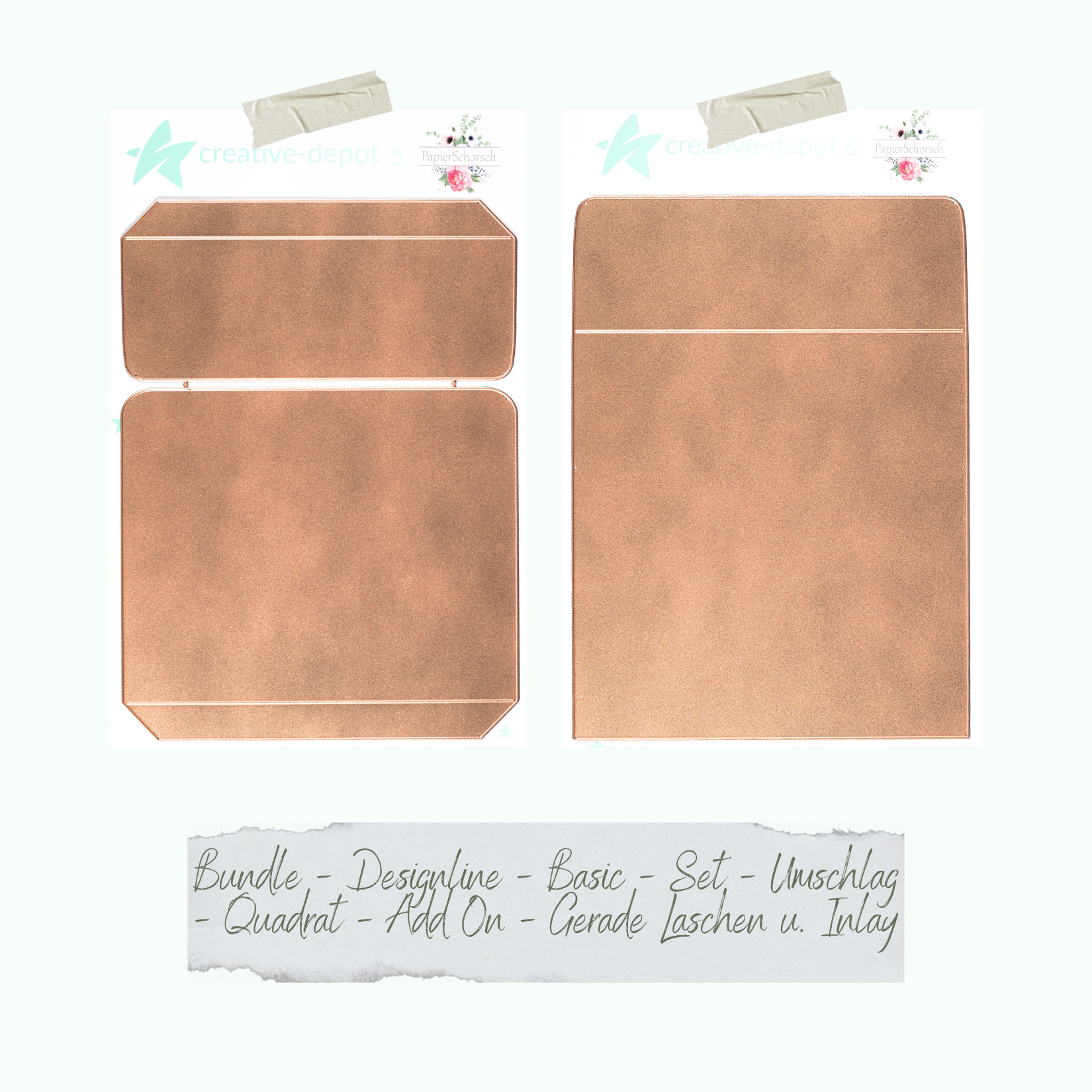 Bundle - Basic - Designline - Basic - Set - Umschlag - Quadrat - Add On - Gerade Laschen & Inlay