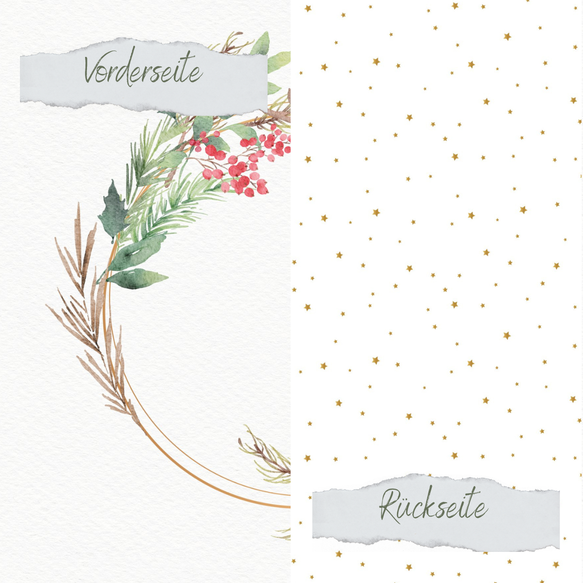 CD-DP-769 Papel de diseño - Weihnachtsfreude - Kranz - Impreso por las dos caras