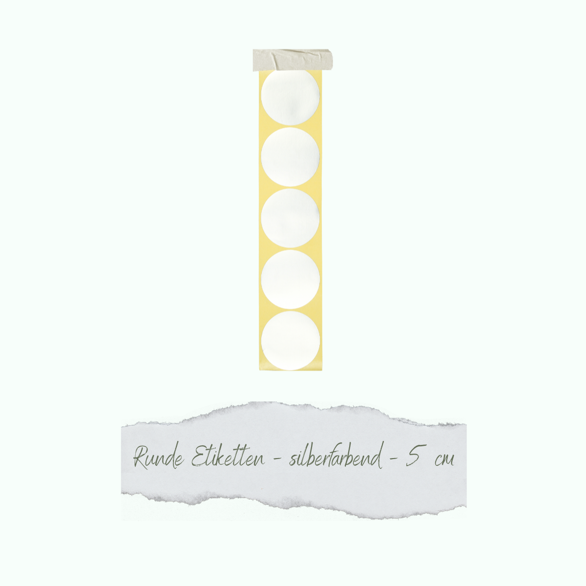 CD-ZB-215 Runde Etiketten - silberfarbend - 5 cm