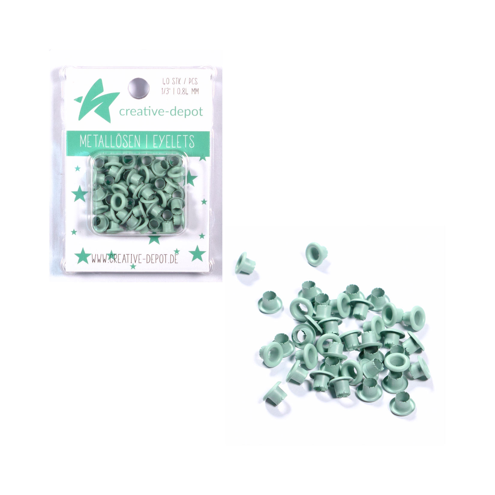 Eyelets - Vintage Mint - Matt - 8 mm